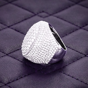 GRA Hip Hop buzlu Out Bling 925 ayar gümüş Pass elmas Tester VVS Moissanite küme Signet küp yüzük erkekler için - Product Image 4