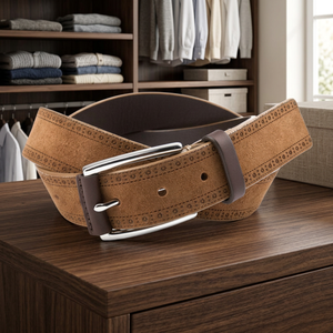 B.S INTERNATIONAL Genuine Leather <b>Belts</b> Men's <b>Vintage</b> Eco-Friendly Waterproof Cow Hide Steel Custom Logo Printed Square Pin 3.8 - Product Image 1