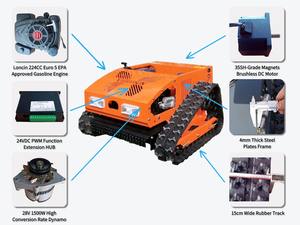 Cortadora de Césped Industrial <span class=keywords><strong>con</strong></span> Control Remoto VIGORUN VTC550-90, Motor de Gasolina Monocilíndrico de 224cc y 4 Tiempos, Tracción Eléctrica sin Escobillas - Product Image 2