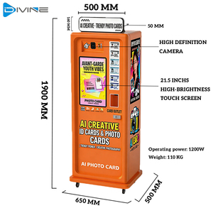 Borne photo IA multifonctionnelle pour cartes d'identité, kiosque automatique pour photos de permis d'étudiant, distributeur instantané de cartes photo pour écoles et administrations - Product Image 2