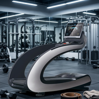 Caminadora Eléctrica Curva de Grado Comercial con Monitoreo Inalámbrico de Frecuencia Cardíaca, Material ABS, Motor de 5HP, Pantalla LCD e Inclinación Automática