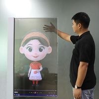 Écran transparent à diodes électroluminescentes organiques de 55 pouces, affichage numérique sur pied de bureau, écran tactile créatif, graphiques