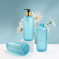 Vente en gros de flacons cylindriques en PET de 430 ml avec pompe pulvérisatrice, couleurs personnalisées, impression UV, emballage cosmétique pour sérum pour la peau, crème pour le visage, shampoing, lotion