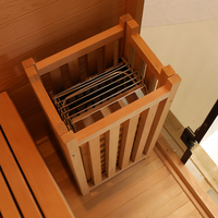 Sauna Uap Basah Sudut Dalam Ruangan untuk 3 Orang - Kayu Hemlock dengan Lampu Terapi & Panel Kontrol Komputer