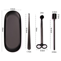 Kit d'entretien de bougies OEM 4 pièces écologique de haute qualité en acier inoxydable avec coupe-mèche, éteignoir, bâtonnet de nettoyage et étui de rangement, logo personnalisé
