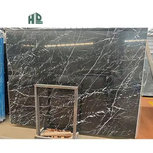 Marmer Marquina hitam dengan pembuluh putih 6mm 10mm harga lempengan batu marmer hitam tebal