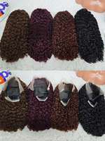 Promotion Letsfly 75$ Perruques bouclées birmanes 10A 250 grammes 18 pouces 13x4 Dentelle frontale 5 couleurs disponibles Cheveux vierges bruts 100% cheveux humains