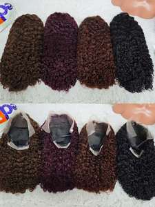 Promotion Letsfly 75$ Perruques bouclées birmanes 10A 250 grammes 18 pouces 13x4 Dentelle frontale 5 couleurs disponibles Cheveux vierges bruts 100% cheveux humains - Product Image 5