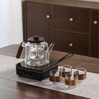 Service à thé en verre au design moderne minimaliste de luxe léger, pot à infuser résistant aux hautes températures, idéal pour le salon ou le bureau