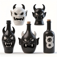 Carafe à vin en céramique peinte à la main en 3D, chasseur de démons gothique, thème sombre personnalisé, vaisselle de fête et récipient à liqueur