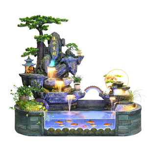 Fuente de agua artificial para pecera con cascada e iluminación LED para decoración de interiores - Product Image 4