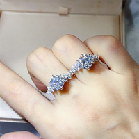 Bagues en moissanite en gros pour la Saint-Valentin, bagues en diamant Li Jianwu couleur D, bagues en diamant de luxe à la mode pour femmes