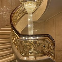 Rampe d'escalier moderne en alliage d'aluminium pour villa, résistante à l'eau, avec revêtement en poudre
