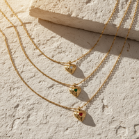 Collier pendentif cœur tendance en acier inoxydable plaqué or 18 carats avec zircon, bijou étanche, cadeau pour femme