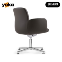 Chaise de Direction Tendance Pivotante, Cuir Premium et Base Métallique, Couleur Personnalisable Disponible pour Zone d'Accueil VIP