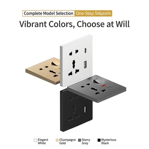 Prises murales universelles durables avec prise standard britannique, panneau PC blanc, interrupteurs et prises murales universels 86 - Product Image 6