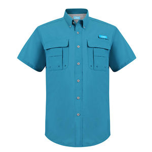 Camisa de Pesca de Manga Corta para Hombre con Logo Personalizado, Anti-UV para Exteriores, de Nailon, Spandex y Poliéster, Estilo Moderno - Product Image 5
