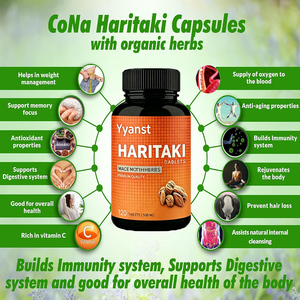 Comprimés de poudre de Haritaki de haute qualité, marque privée, favorisent la gestion du poids et la santé du système digestif, et réduisent la chute des cheveux. - Product Image 2