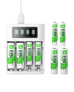 Micro USB tipo C entrada independiente 8 ranuras LCD rápido EBL 1,2 V NiMH NiCD AA AAA cargador de batería recargable - Product Image 2
