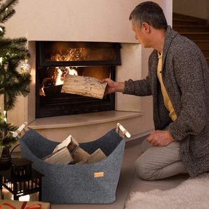 Germany vendita calda durevole Non tessuto da viaggio borsa da trasporto personalizzata pieghevole <span class=keywords><strong>in</strong></span> feltro legna da ardere cestini con manici <span class=keywords><strong>in</strong></span> <span class=keywords><strong>legno</strong></span> - Product Image 5