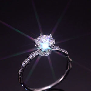 Ks925 klasik S925 gümüş rodyum kaplama nişan söz yüzüğü GRA GRA sertifikası ile kesim - Product Image 5