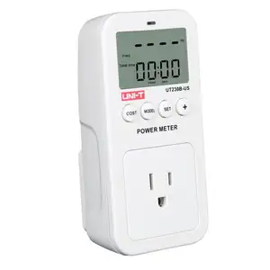 Toma de corriente de 1/2 "; medidor de potencia digital de voltaje/corriente/tiempo/consumo de energía, monitor LCD de consumo de energía