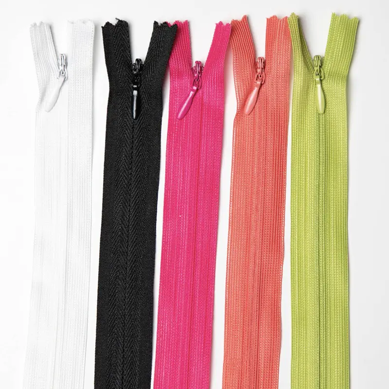 Buon prezzo custom #3 chiuso end colorato di nylon del merletto della chiusura lampo invisibile per il vestito