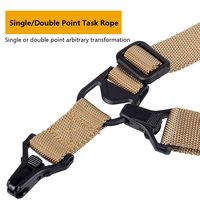 Sangle tactique à deux points en métal LAMBUL pour l'extérieur, avec crochet, pivot et réglage de la longueur, sangle traditionnelle en nylon