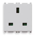 เต้ารับไฟฟ้าแบบ 2P+T 13A สีเงิน ขนาด 5.1x2.8x5.3 ซม. สำหรับใช้ในบ้าน - Product Image 1