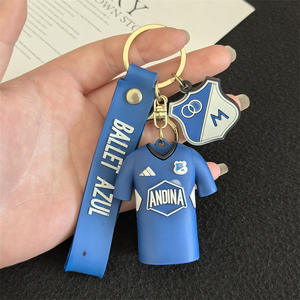 Porte-clés en silicone souple en forme de ballon de football et maillot de foot, avec badge d'équipe de la Coupe du Monde 2026, pour clés de voiture, sans BPA, cadeau pour les fans de football - Product Image 6