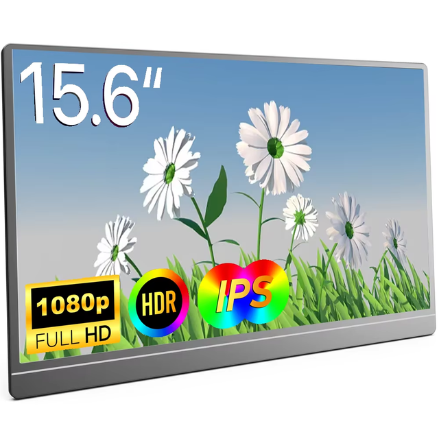 15.6 Inch USB-C Portable LCD Monitor 1080P VESA 180° Adjustable Kickstand FHD Display IPS Panel-for Travel Laptop Use New