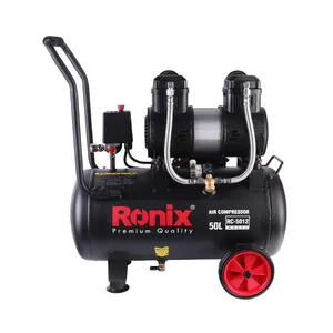 Ronix Elektrische 1hp 2hp 3hp Horizontale Olieloze Grote Kop Draagbare 220V 20l Industriële Olie Vrije Stille Luchtcompressor Machine