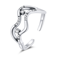 Mode géométrie S925 Voie Lactée étoiles anneau ouvert minoritaires conception haute sens bague SCR710