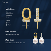 Au585 14k or jaune forme ovale fermoir pour réglage perle accessoire pour bijoux bricolage bijoux fins résultats et composants en gros