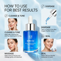 Sérum Visage Anti-Âge et Anti-Rides GHK-Cu au Peptide de Cuivre Bleu, Réparateur et Éclaircissant, avec Acide Hyaluronique – Vente en Gros