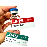 Étiquettes autocollantes personnalisées pour flacons de peptides 3ml 5ml 10ml, étiquettes d'emballage de peptides imperméables en feuille holographique adhésive