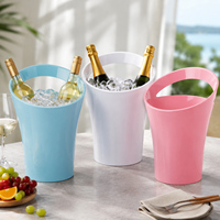 Seau à glace en plastique PP 3,2 L avec logo personnalisé, épaissi, durable, avec poignée ergonomique, fournisseur de marques privées pour bar