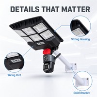 Luz de Calle Solar Integrada con Cámara de Doble Lente y Alarma de Advertencia Roja, Personalizable OEM/ODM, para Seguridad en Almacenes y Portones Comerciales