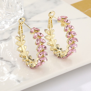 Pendientes de Espiga de Trigo con Incrustaciones de Diamantes de Imitación, Pendientes de Diseño Original, Exagerados y de Alta Gama, Simples y Elegantes - Product Image 6
