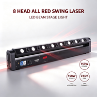 Projecteur laser de scène à tête mobile 150W 8 têtes, faisceau LED matriciel rouge, contrôle DMX512, pour DJ, club, discothèque, fête