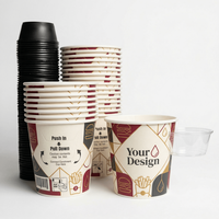 Gobelet à sauce jetable en papier à paroi simple, enduit de PE de qualité alimentaire, étanche, pour dégustation, avec logo personnalisé, 4 oz et 8 oz, vente en gros