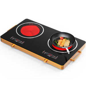Double Burner Electric Ceramic Cooktop 3500W Smooth Surface Button Control Household Use 110V - Product Image 1