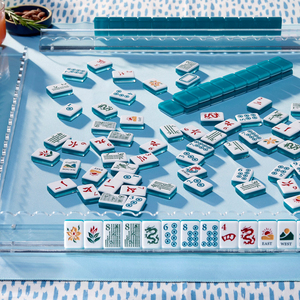 Fichas de Mahjong de Cristal Acrílico Azul Americano Moderno de Lujo, Fichas de Mahjong Let's Wander, 160 Piezas para Entretenimiento - Product Image 5