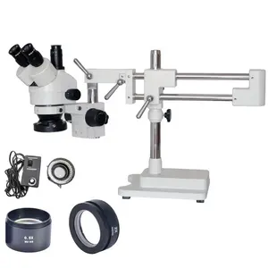 Trinocular Stereo Microscope Phenix 3.5X-90X Double Boom Stand Trinocular Stereoscopic Microscope For Jewelry