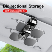 Support de lunettes de soleil rotatif à 180 degrés pour pare-soleil de voiture, double extrémité, avec clip et organisateur de cartes/billets