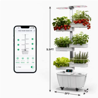 Système hydroponique intelligent à LED pour intérieur à 6 couches, directement de l'usine, utilisant l'IoT avec un design écologique, 24L d'eau, contrôle tactile via application