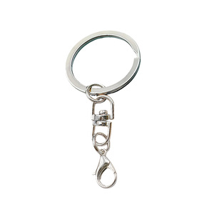 Silver <b>Key</b> Ring 25mm Round Metal Lobster Clasp For Bracelet Making Jewelry Findings - Product Image 4