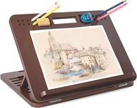 Chevalet de table réglable en bambou, planche à dessin à 6 angles avec fentes pour crayons et gommes, idéal pour le croquis, la peinture et la lecture