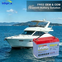 Batterie LiFePO4 25.6V 150AH Grade A 6000+ Cycles Batterie Marine au Lithium BMS Intelligent Bus CAN Terminal M8 CE RoHS IP67 OEM ODM