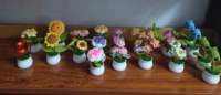Mini tournesols au crochet faits main 2023, fleurs tricotées en pot 100% laine pour la décoration de table à la maison, mariage islamique, nouveauté, anniversaire